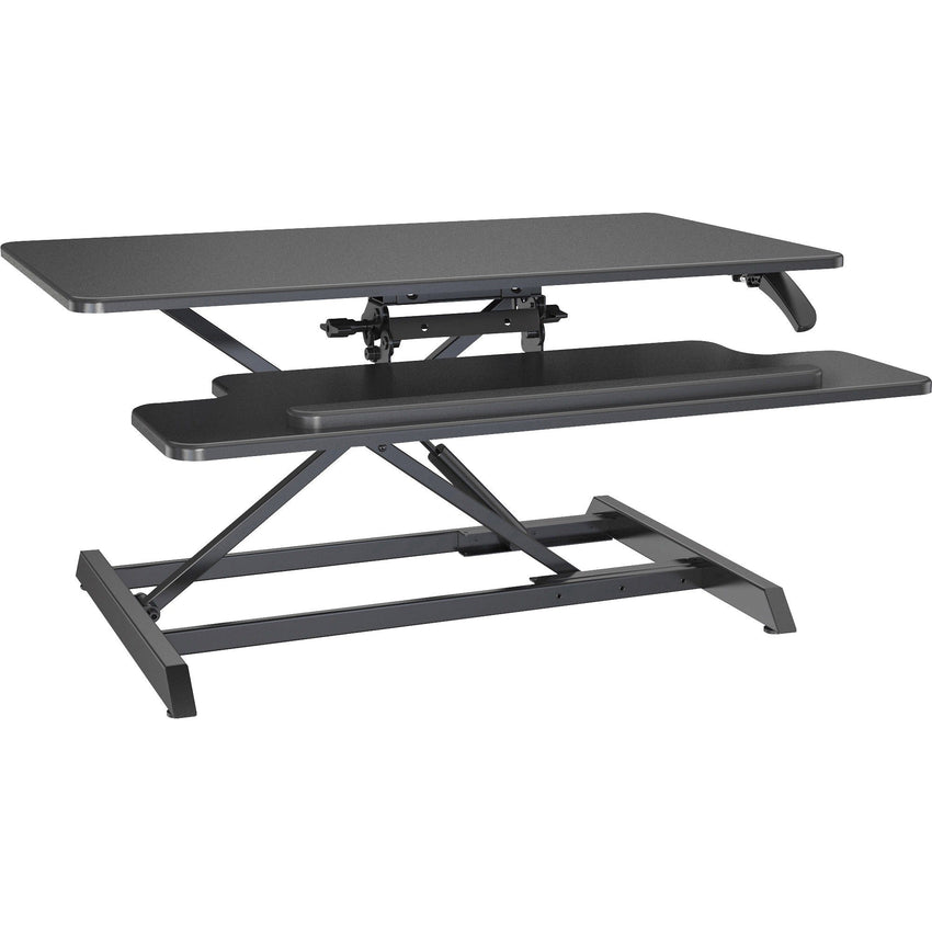 Lorell Large Monitor Desk Riser 19.63"H x 35.38"W x 19.25"D Black (LLR - LLR99555) - SchoolOutlet