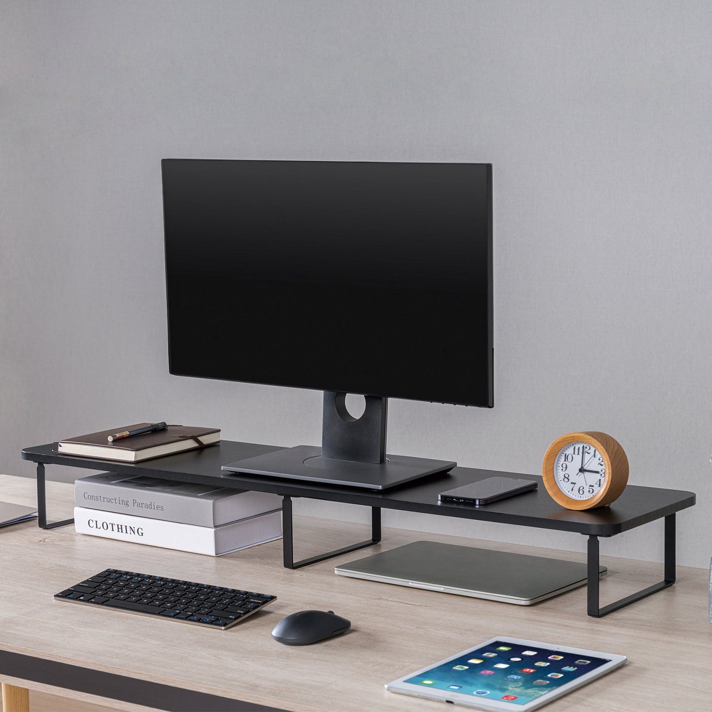Lorell Quick - Install Monitor Laptop Riser 4.8"H x 39.4"W x 10.2"D (LLR - LLR9955X) - SchoolOutlet