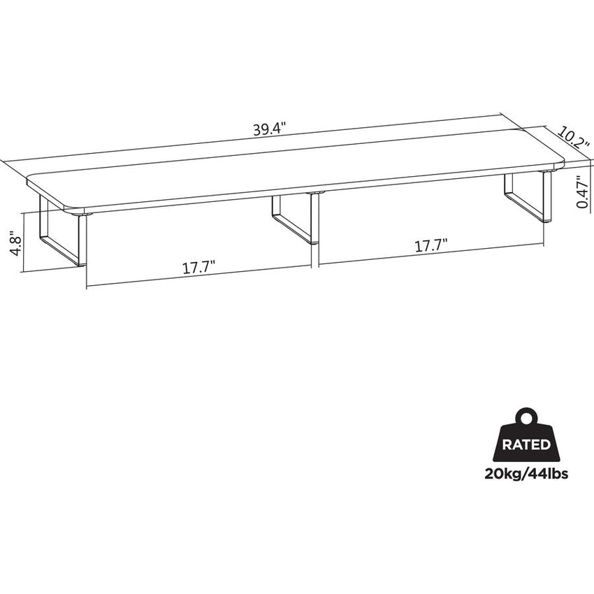 Lorell Quick - Install Monitor Laptop Riser 4.8"H x 39.4"W x 10.2"D (LLR - LLR9955X) - SchoolOutlet