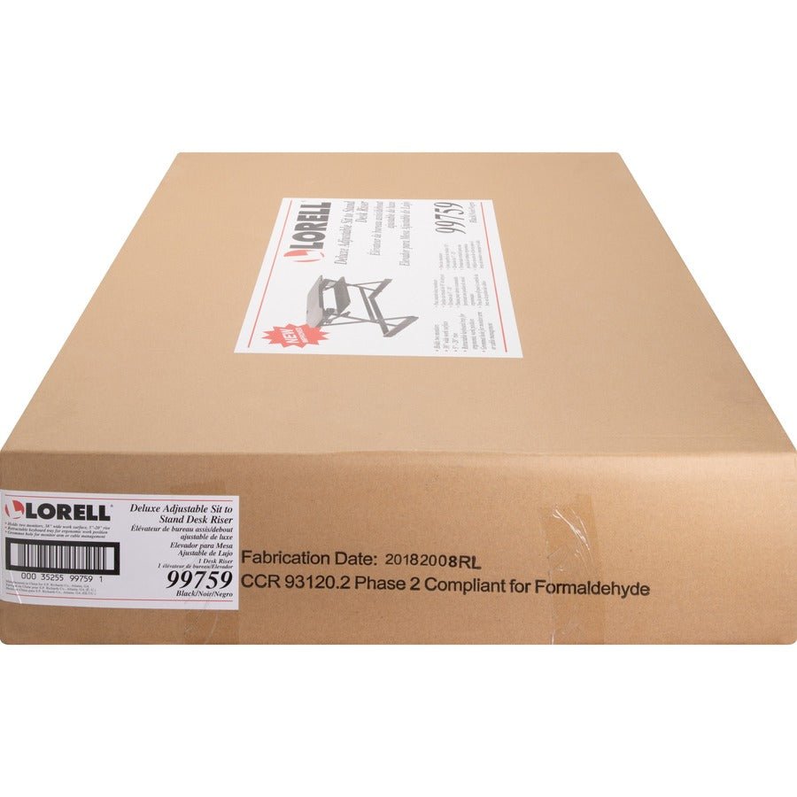 Lorell Deluxe Adjustable Desk Riser 20"H x 38"W x 24"D Black (LLR - LLR99759) - SchoolOutlet