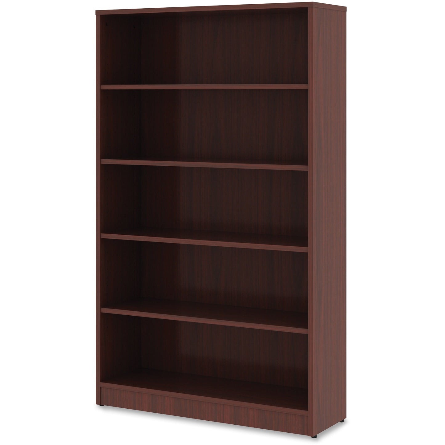 Lorell 5 - Shelf Laminate Bookcase 36"W x 12"D x 60"H Mahogany (LLR - LLR997860) - SchoolOutlet