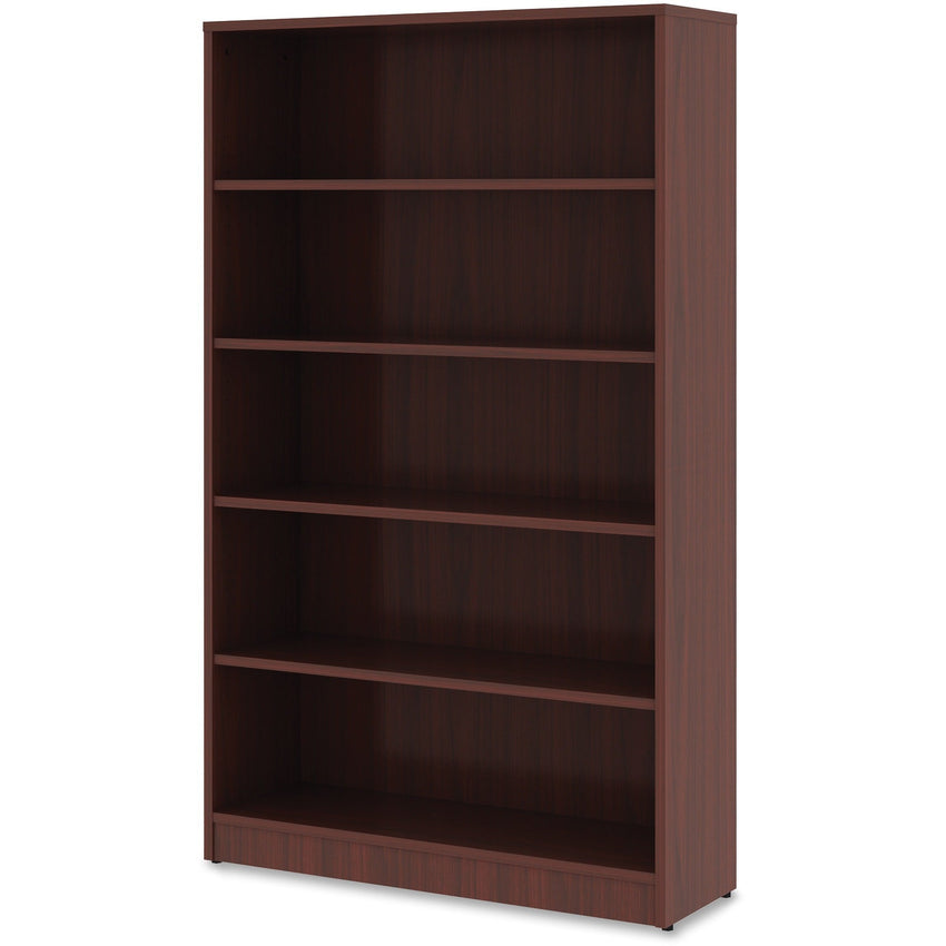 Lorell 5 - Shelf Laminate Bookcase 36"W x 12"D x 60"H Mahogany (LLR - LLR997860) - SchoolOutlet