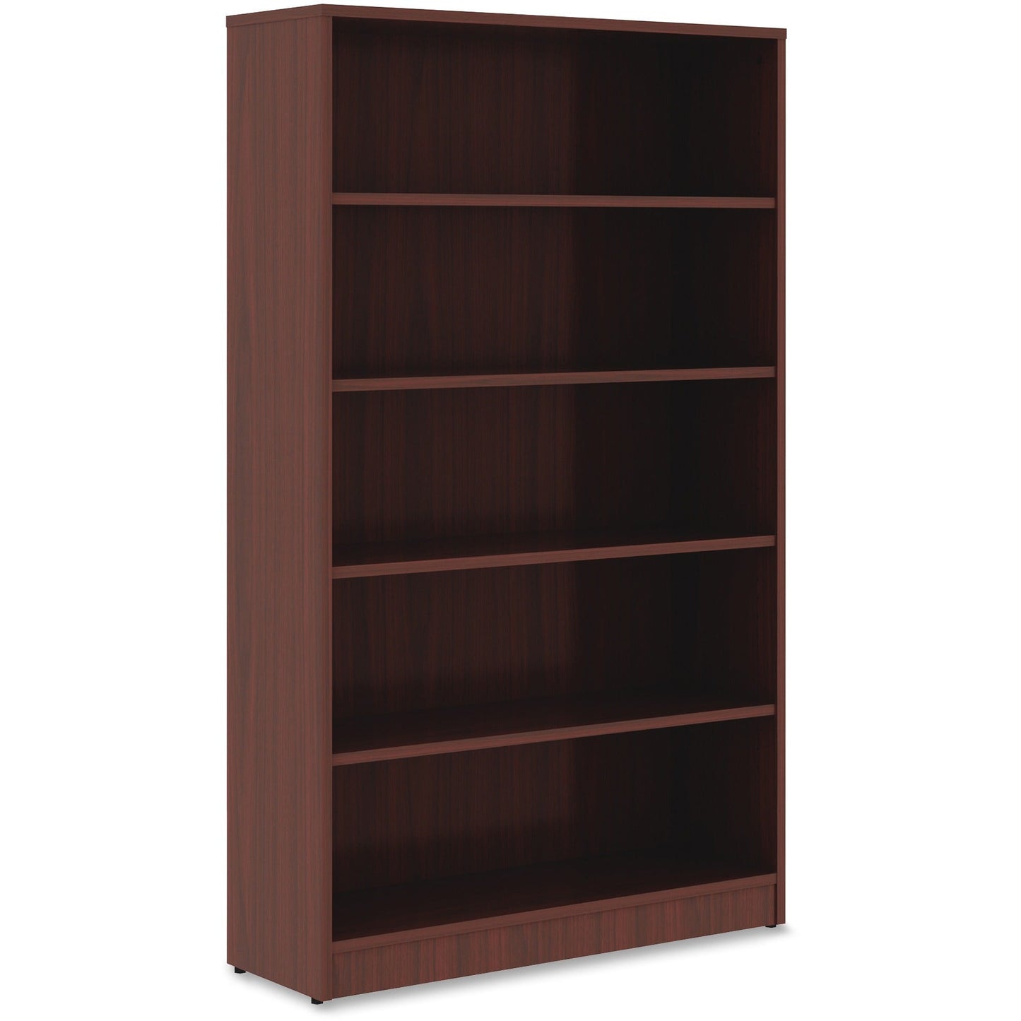 Lorell 5 - Shelf Laminate Bookcase 36"W x 12"D x 60"H Mahogany (LLR - LLR997860) - SchoolOutlet