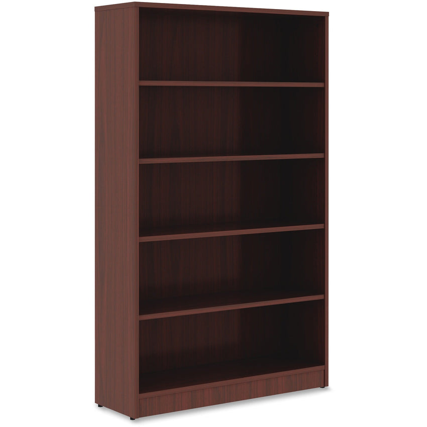 Lorell 5 - Shelf Laminate Bookcase 36"W x 12"D x 60"H Mahogany (LLR - LLR997860) - SchoolOutlet