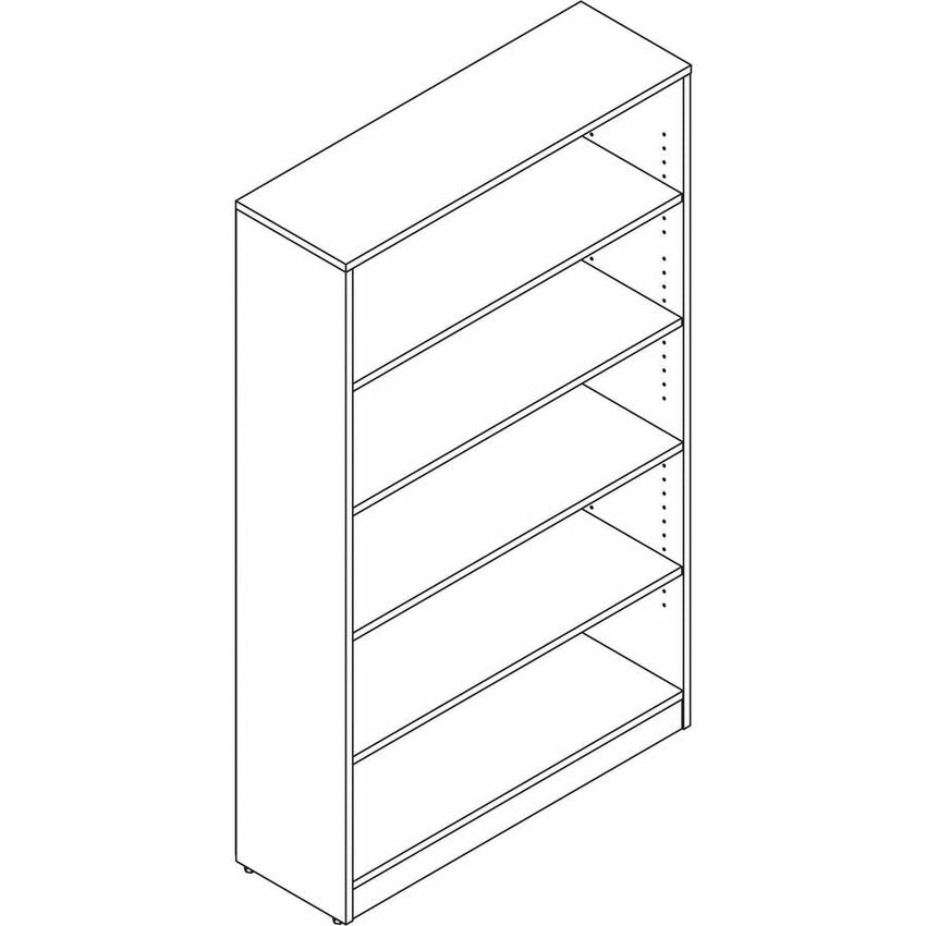 Lorell 5 - Shelf Laminate Bookcase 36"W x 12"D x 60"H Mahogany (LLR - LLR997860) - SchoolOutlet