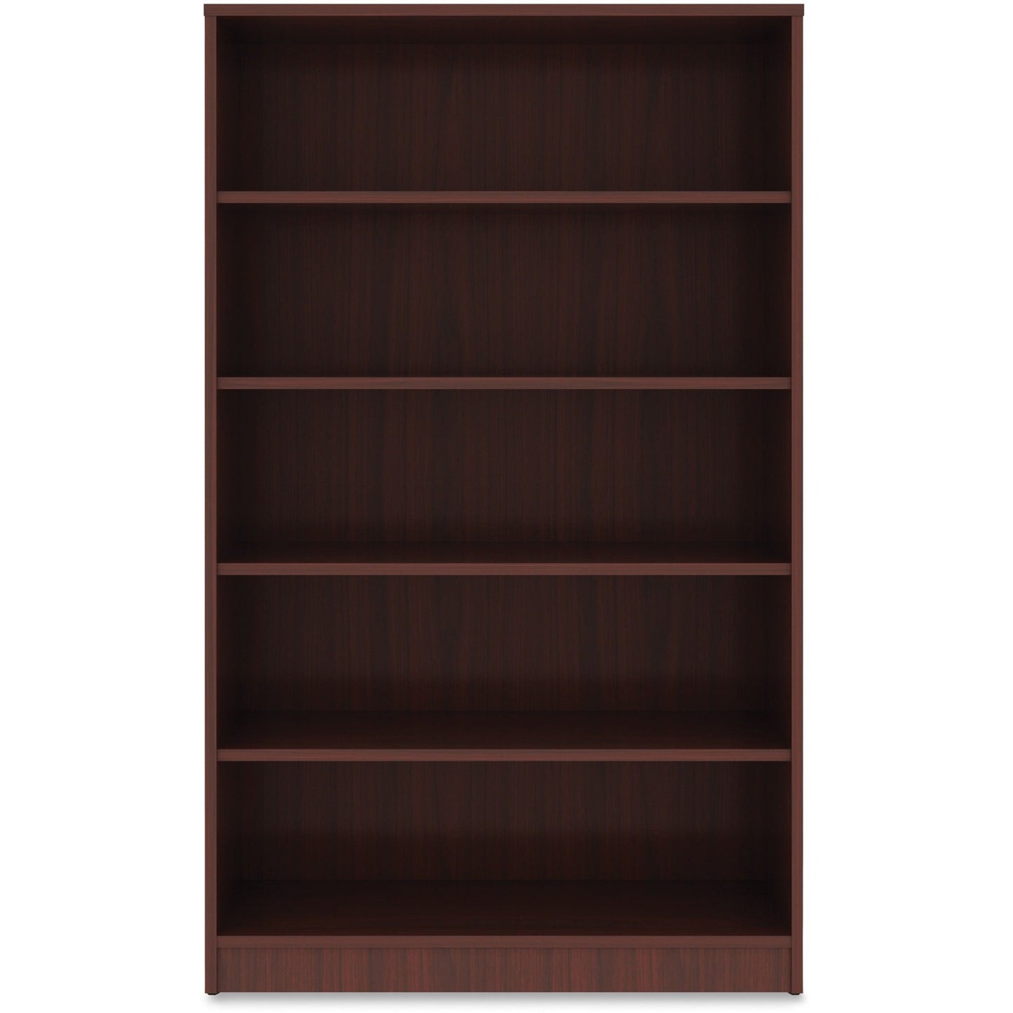 Lorell 5 - Shelf Laminate Bookcase 36"W x 12"D x 60"H Mahogany (LLR - LLR997860) - SchoolOutlet