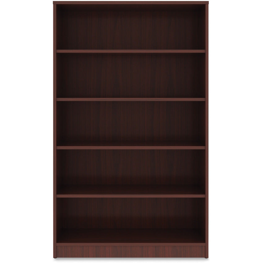 Lorell 5 - Shelf Laminate Bookcase 36"W x 12"D x 60"H Mahogany (LLR - LLR997860) - SchoolOutlet