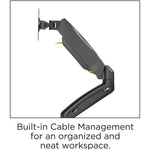 Lorell Single Monitor Mounting Arm Height Adjustable Black (LLR - LLR99800) - SchoolOutlet