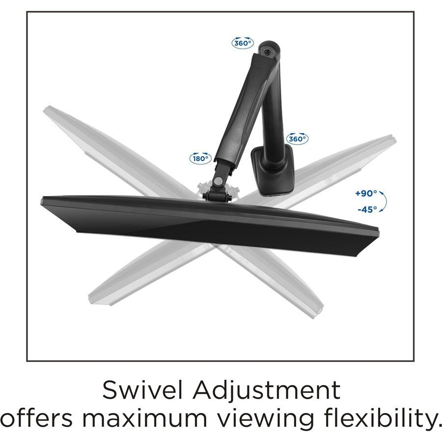 Lorell Single Monitor Mounting Arm Height Adjustable Black (LLR - LLR99800) - SchoolOutlet