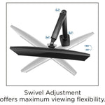 Lorell Single Monitor Mounting Arm Height Adjustable Black (LLR - LLR99800) - SchoolOutlet