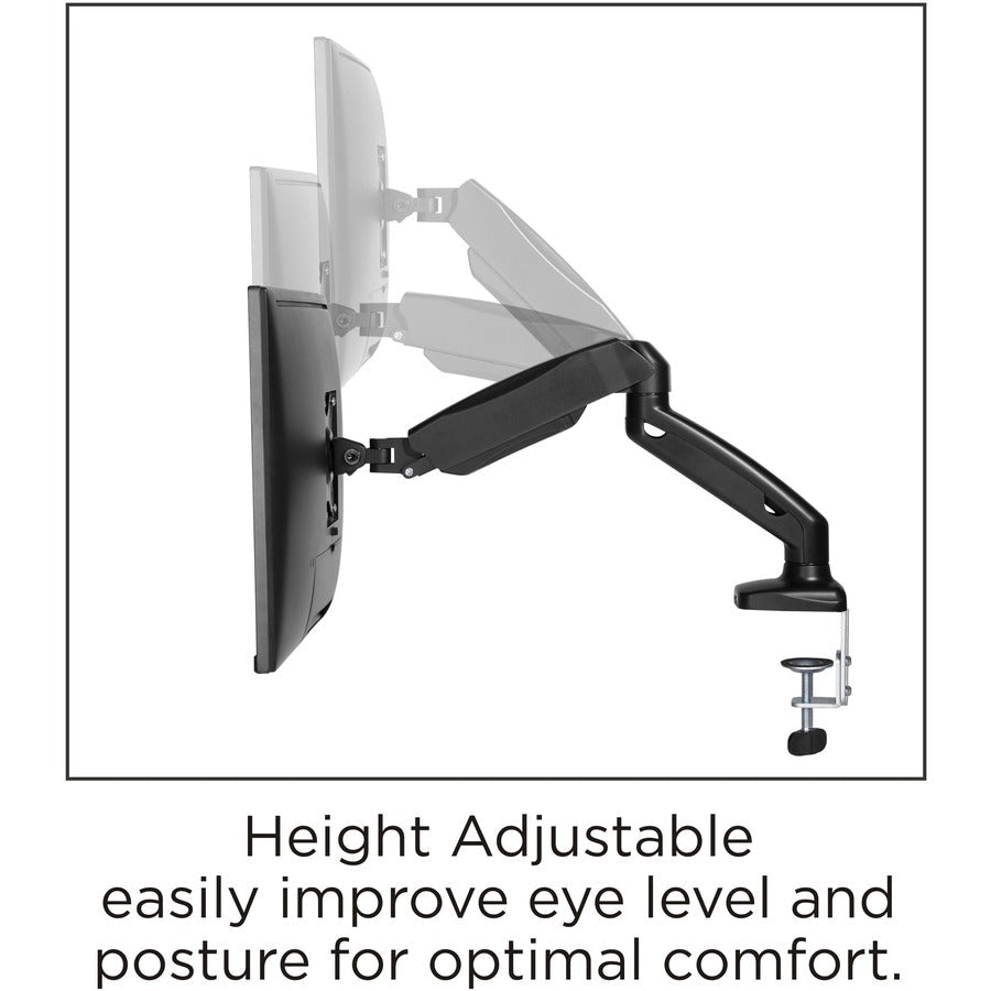 Lorell Single Monitor Mounting Arm Height Adjustable Black (LLR - LLR99800) - SchoolOutlet