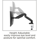 Lorell Single Monitor Mounting Arm Height Adjustable Black (LLR - LLR99800) - SchoolOutlet