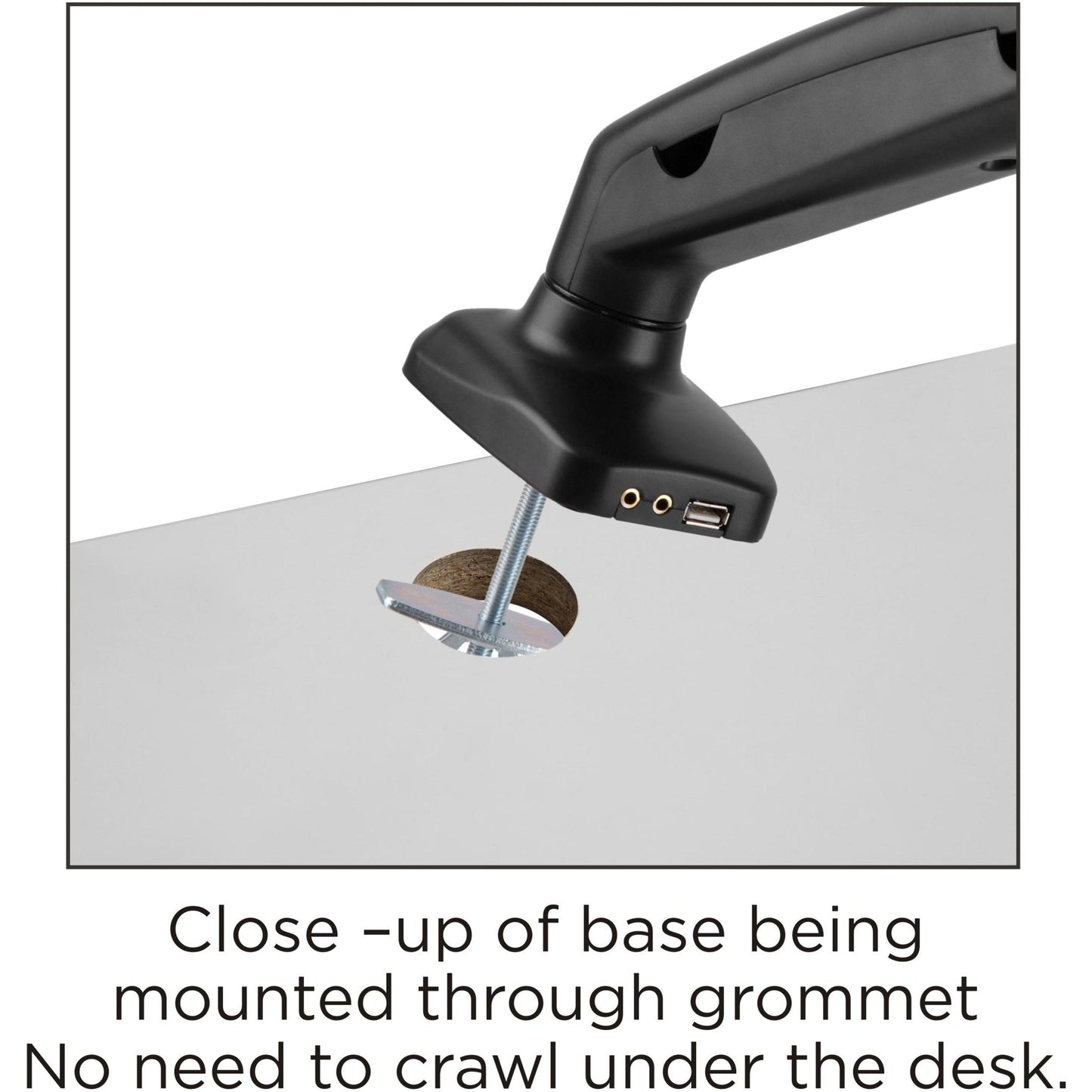 Lorell Single Monitor Mounting Arm Height Adjustable Black (LLR - LLR99800) - SchoolOutlet