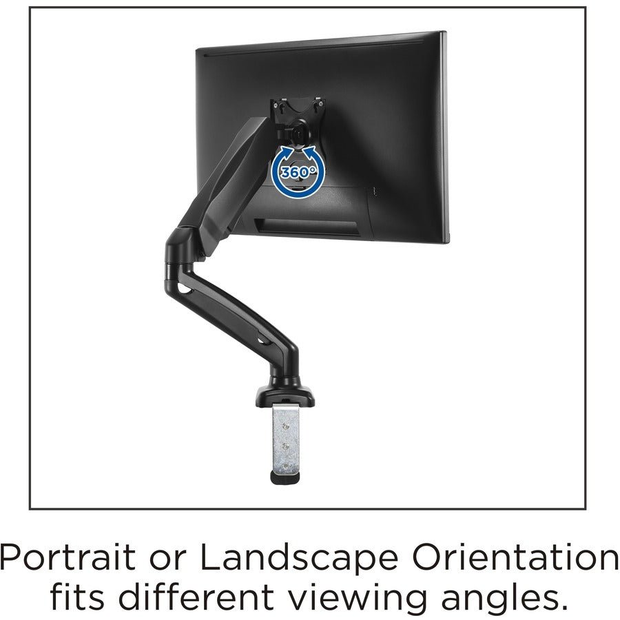 Lorell Single Monitor Mounting Arm Height Adjustable Black (LLR - LLR99800) - SchoolOutlet