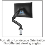 Lorell Single Monitor Mounting Arm Height Adjustable Black (LLR - LLR99800) - SchoolOutlet