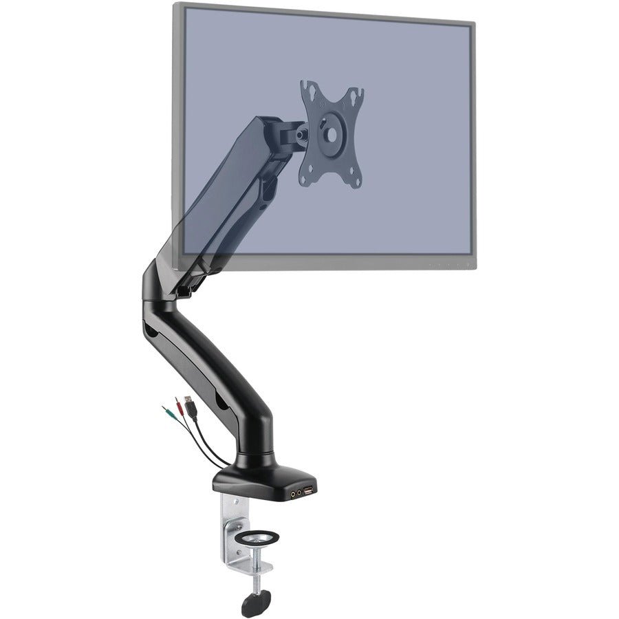 Lorell Single Monitor Mounting Arm Height Adjustable Black (LLR - LLR99800) - SchoolOutlet