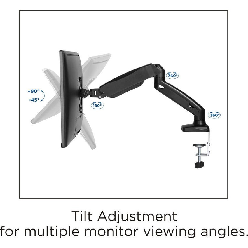 Lorell Single Monitor Mounting Arm Height Adjustable Black (LLR - LLR99800) - SchoolOutlet