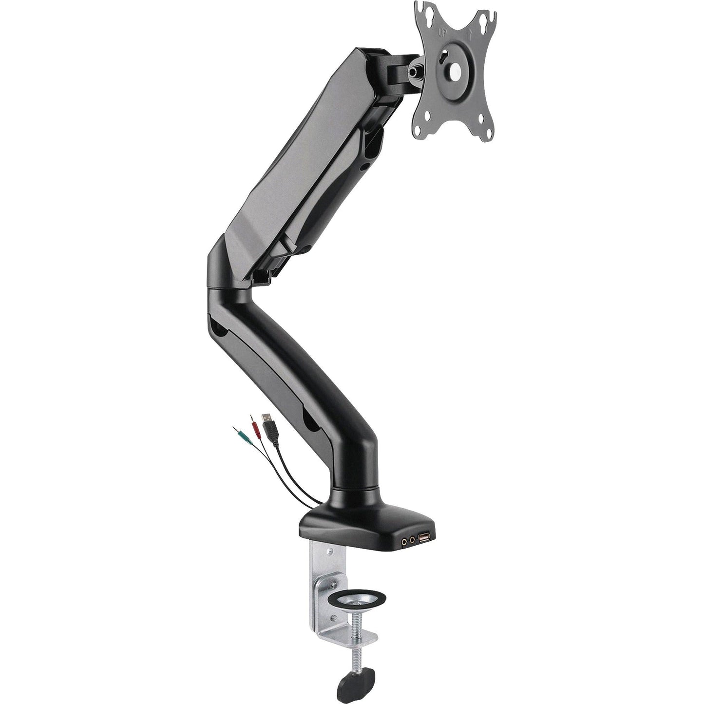Lorell Single Monitor Mounting Arm Height Adjustable Black (LLR - LLR99800) - SchoolOutlet