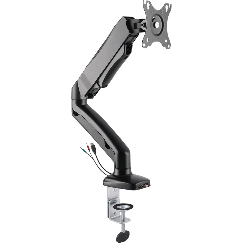 Lorell Single Monitor Mounting Arm Height Adjustable Black (LLR - LLR99800) - SchoolOutlet