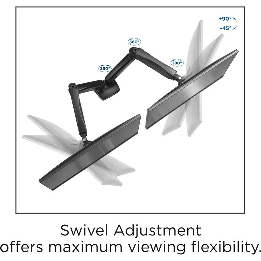 Lorell Dual Monitor Mounting Arm Height Adjustable Black (LLR - LLR99801) - SchoolOutlet