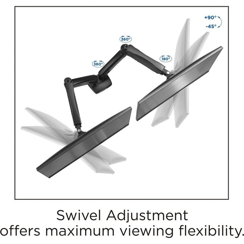Lorell Dual Monitor Mounting Arm Height Adjustable Black (LLR - LLR99801) - SchoolOutlet