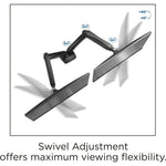 Lorell Dual Monitor Mounting Arm Height Adjustable Black (LLR - LLR99801) - SchoolOutlet