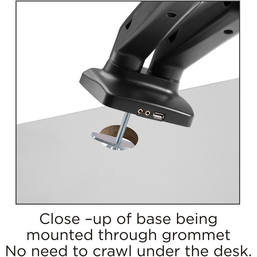 Lorell Dual Monitor Mounting Arm Height Adjustable Black (LLR - LLR99801) - SchoolOutlet