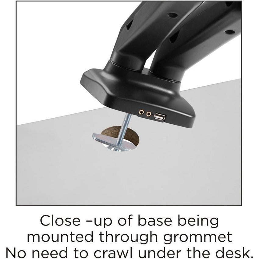 Lorell Dual Monitor Mounting Arm Height Adjustable Black (LLR - LLR99801) - SchoolOutlet