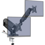 Lorell Dual Monitor Mounting Arm Height Adjustable Black (LLR - LLR99801) - SchoolOutlet