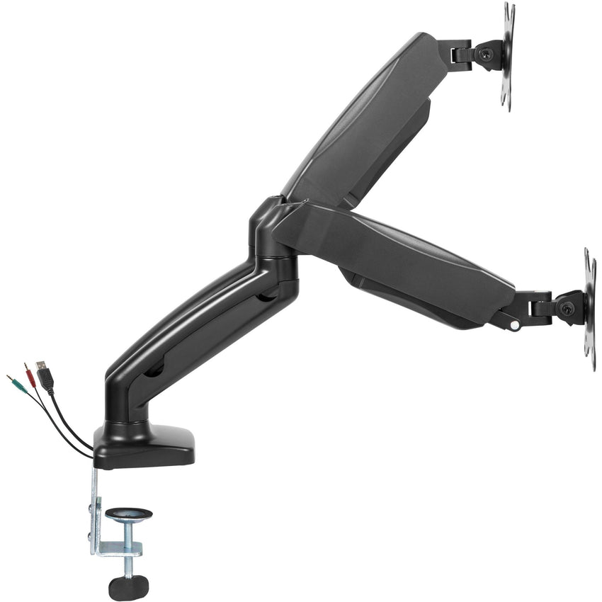 Lorell Dual Monitor Mounting Arm Height Adjustable Black (LLR - LLR99801) - SchoolOutlet
