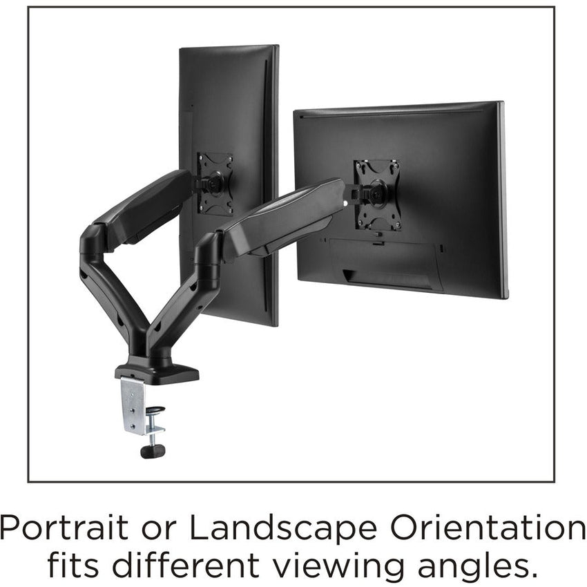 Lorell Dual Monitor Mounting Arm Height Adjustable Black (LLR - LLR99801) - SchoolOutlet