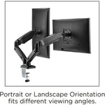 Lorell Dual Monitor Mounting Arm Height Adjustable Black (LLR - LLR99801) - SchoolOutlet
