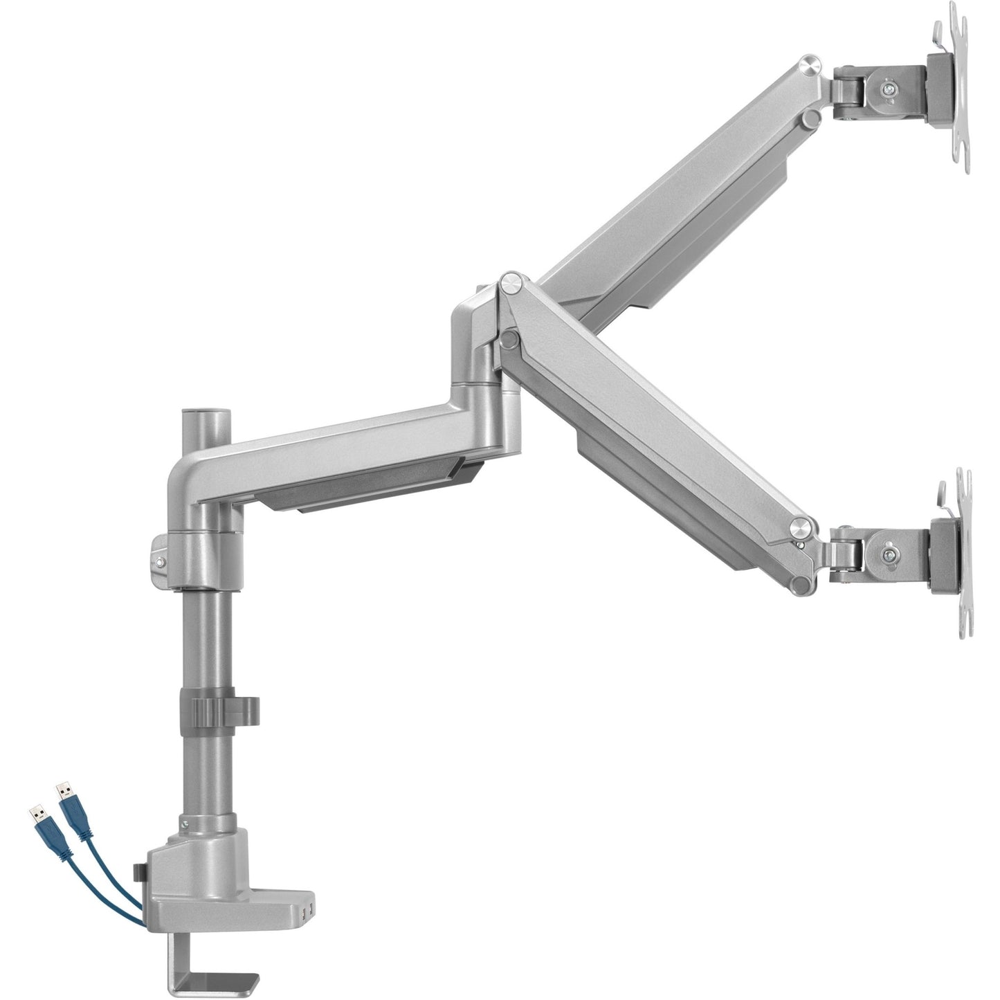 Lorell Dual Monitor Mounting Arm with Pole Height Adjustable Gray (LLR - LLR99803) - SchoolOutlet