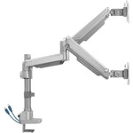 Lorell Dual Monitor Mounting Arm with Pole Height Adjustable Gray (LLR - LLR99803) - SchoolOutlet