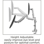 Lorell Dual Monitor Mounting Arm with Pole Height Adjustable Gray (LLR - LLR99803) - SchoolOutlet