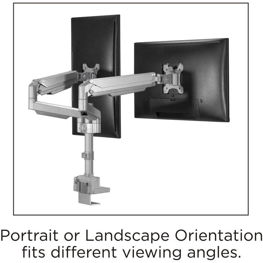 Lorell Dual Monitor Mounting Arm with Pole Height Adjustable Gray (LLR - LLR99803) - SchoolOutlet