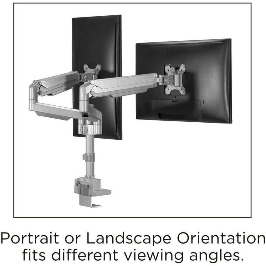 Lorell Dual Monitor Mounting Arm with Pole Height Adjustable Gray (LLR - LLR99803) - SchoolOutlet