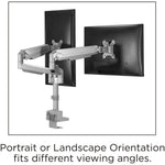 Lorell Dual Monitor Mounting Arm with Pole Height Adjustable Gray (LLR - LLR99803) - SchoolOutlet