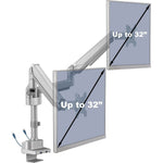 Lorell Dual Monitor Mounting Arm with Pole Height Adjustable Gray (LLR - LLR99803) - SchoolOutlet