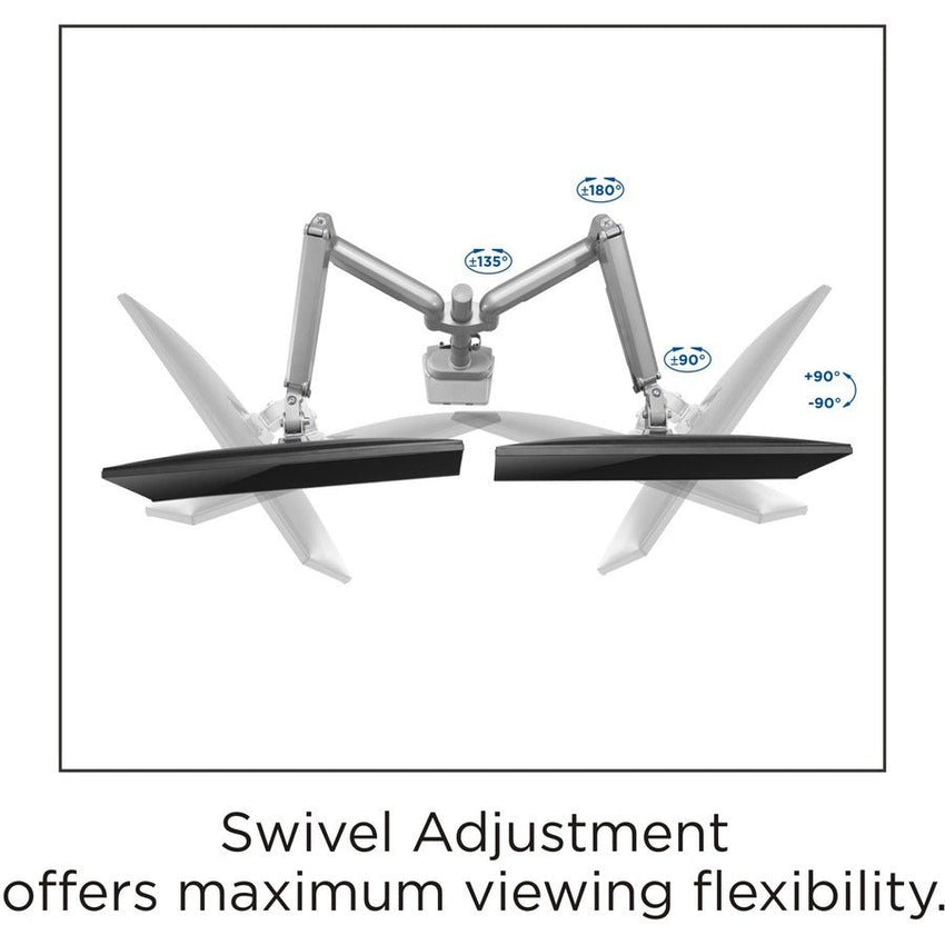 Lorell Dual Monitor Mounting Arm with Pole Height Adjustable Gray (LLR - LLR99803) - SchoolOutlet
