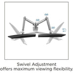 Lorell Dual Monitor Mounting Arm with Pole Height Adjustable Gray (LLR - LLR99803) - SchoolOutlet