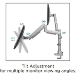 Lorell Dual Monitor Mounting Arm with Pole Height Adjustable Gray (LLR - LLR99803) - SchoolOutlet