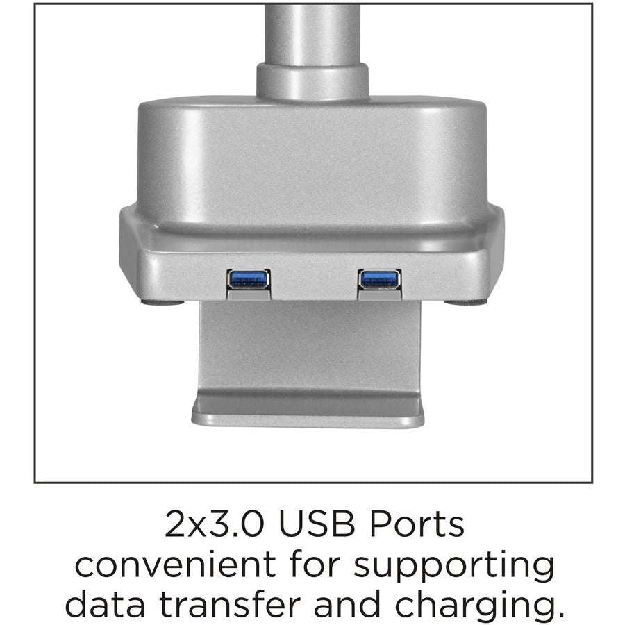 Lorell Dual Monitor Mounting Arm with Pole Height Adjustable Gray (LLR - LLR99803) - SchoolOutlet
