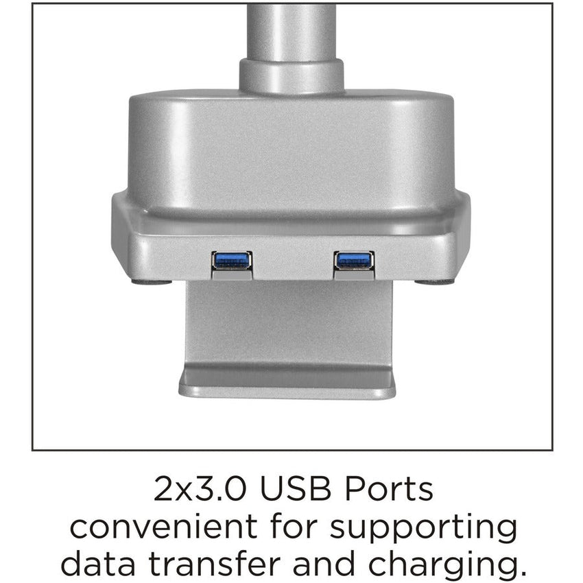 Lorell Dual Monitor Mounting Arm with Pole Height Adjustable Gray (LLR - LLR99803) - SchoolOutlet