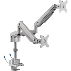 Lorell Dual Monitor Mounting Arm with Pole Height Adjustable Gray (LLR-LLR99803)