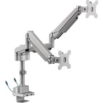 Lorell Dual Monitor Mounting Arm with Pole Height Adjustable Gray (LLR - LLR99803) - SchoolOutlet
