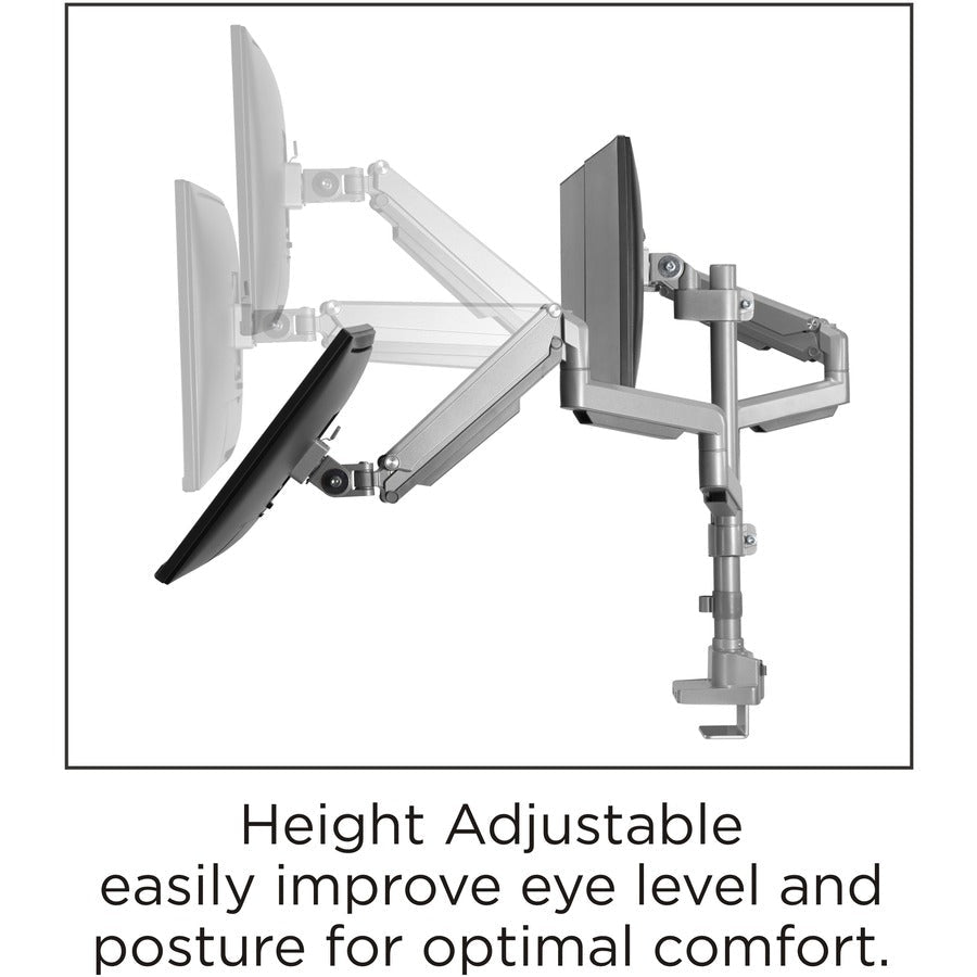 Lorell Triple Monitor Mounting Arm with Pole Height Adjustable Gray (LLR - LLR99804) - SchoolOutlet