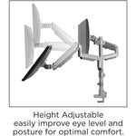 Lorell Triple Monitor Mounting Arm with Pole Height Adjustable Gray (LLR - LLR99804) - SchoolOutlet