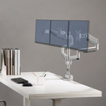 Lorell Triple Monitor Mounting Arm with Pole Height Adjustable Gray (LLR - LLR99804) - SchoolOutlet