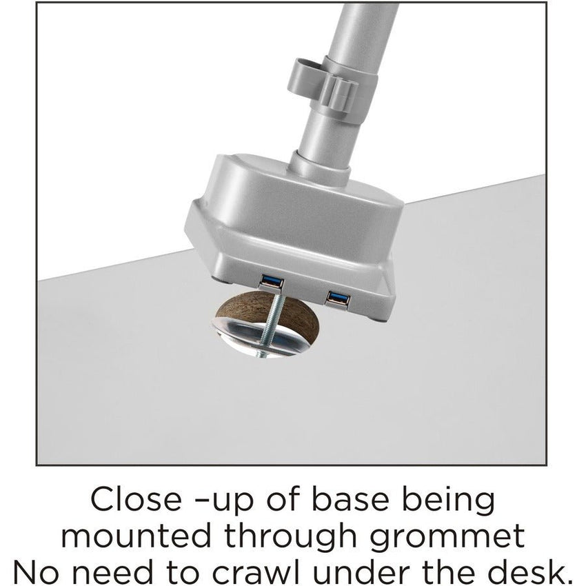 Lorell Triple Monitor Mounting Arm with Pole Height Adjustable Gray (LLR - LLR99804) - SchoolOutlet